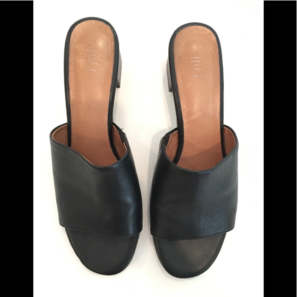 J Jill Black Leather Slides